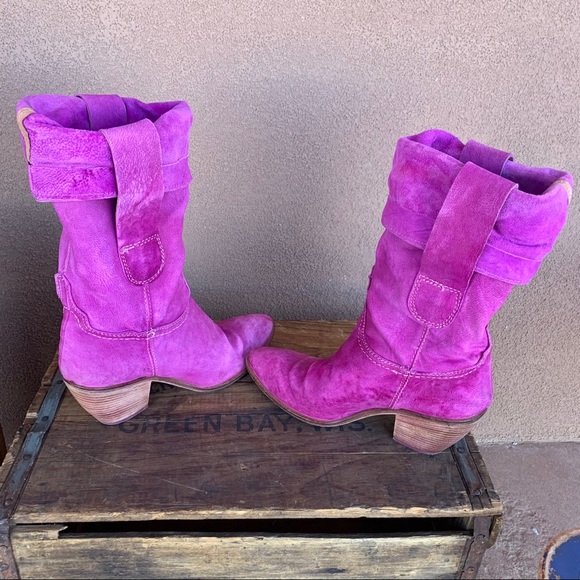 Manas Lea Foscati Distressed Purple Boots - Picture 4 of 14